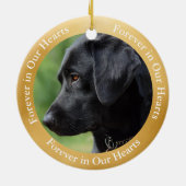 メモリアルブラックラボエンジェルアートカスタム セラミックオーナメント (裏面)