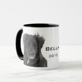 メモリアルブラックラボペットドッグ写真名Year コーヒーマグカップ (正面左)