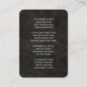 メモリアルブラックレザーシルバーフォト葬儀カード 名刺 (裏面)