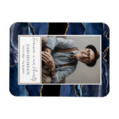 メモリアルブルーと金ゴールドフォトキープサケ マグネット (横)