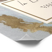 メモリアルブルーと金ゴールドフォト葬儀へようこそ ポスター (角)