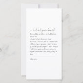 メモリアルブルーと金ゴールドフォト葬儀ブックマーク サンキューカード (裏面)