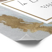 メモリアルブルーと金ゴールド写真葬儀歓迎サイト ポスター (角)