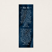 メモリアルブルー大理石写真葬儀詩ブックマーク (裏面)