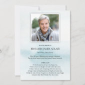 メモリアルブルー悔やみや弔慰葬儀サンキューカード (正面)