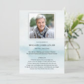 メモリアルブルー悔やみや弔慰葬儀サンキューカード (スタンド正面)