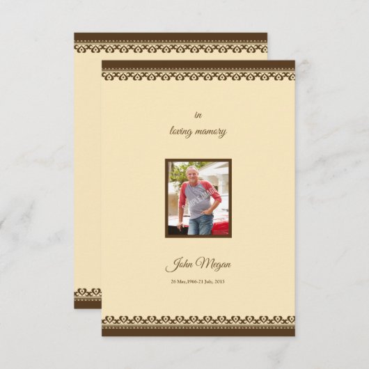 メモリアルプログラムカード 招待状 (正面/裏面)