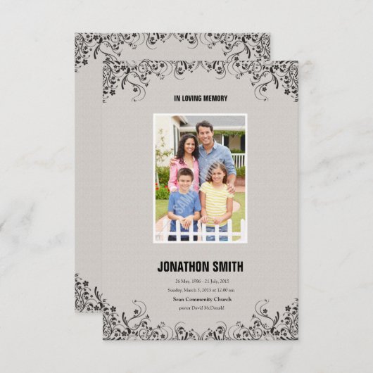 メモリアルプログラムカード 招待状 (正面/裏面)