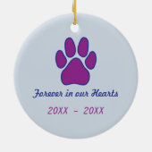メモリアルペットセラミックスサークルの木飾り セラミックオーナメント (裏面)