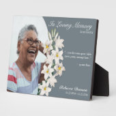 メモリアルホワイトリリーフローラ記念カスタム写真 フォトプラーク (側面)