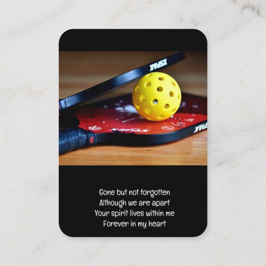 メモリアルポケットカードのピックボールスポーツ 名刺 (裏面)