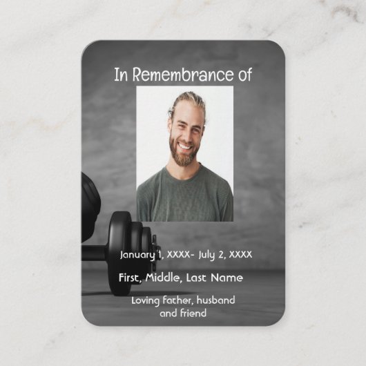 メモリアルポケットカードジムフィットネストレーナーウェイト 名刺 (正面)