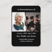 メモリアルポケットカードダンサー踊りダンス 名刺 (正面)