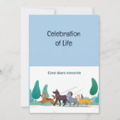 メモリアルポケットカードドッグウォーカー歩く 招待状 (正面)