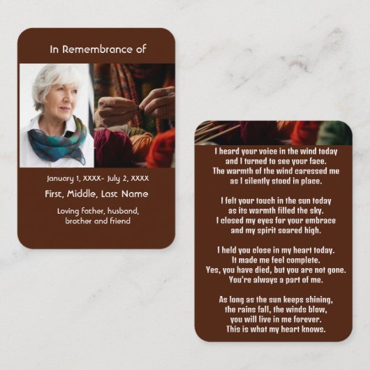 メモリアルポケットカードニッター編み物 名刺 (正面/裏面)