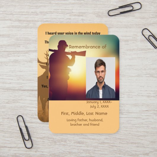 メモリアルポケットカードハンター狩りスタグディアー 名刺 (正面/裏面インサイチュ)