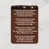 メモリアルポケットカードベーキングベーカリー調理師 名刺 (裏面)