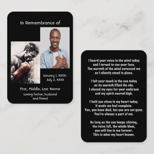 メモリアルポケットカードボクシングボクサー 名刺 (正面/裏面)