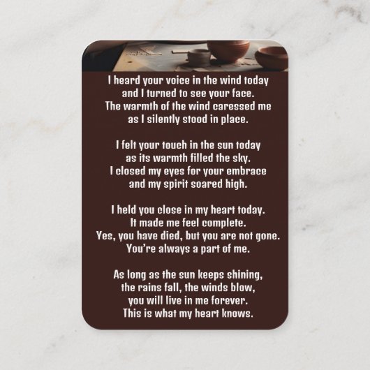 メモリアルポケットカードポッター陶芸工芸 名刺 (裏面)