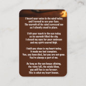 メモリアルポケットカードライター作家先生 名刺 (裏面)