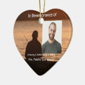 メモリアルポケットカードレイク魚釣り漁師 セラミックオーナメント (左)