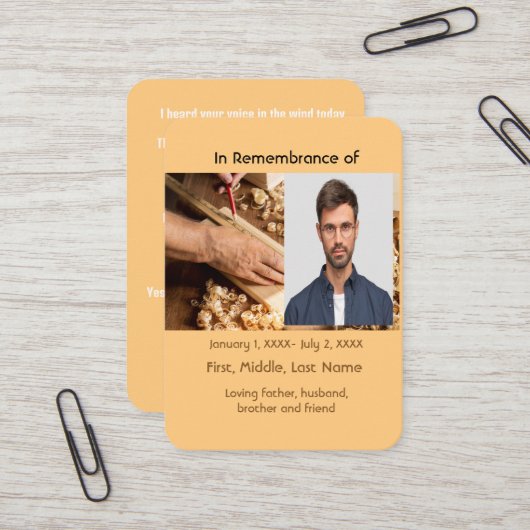 メモリアルポケットカード木工大工 名刺 (正面/裏面インサイチュ)