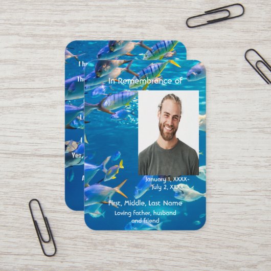 メモリアルポケットカード水族館ダイビング熱帯魚 名刺 (正面/裏面インサイチュ)