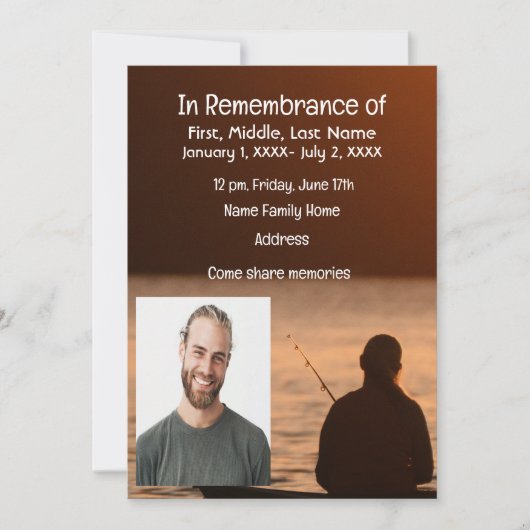 メモリアルポケットカード海フライ釣り漁師 招待状 (正面)