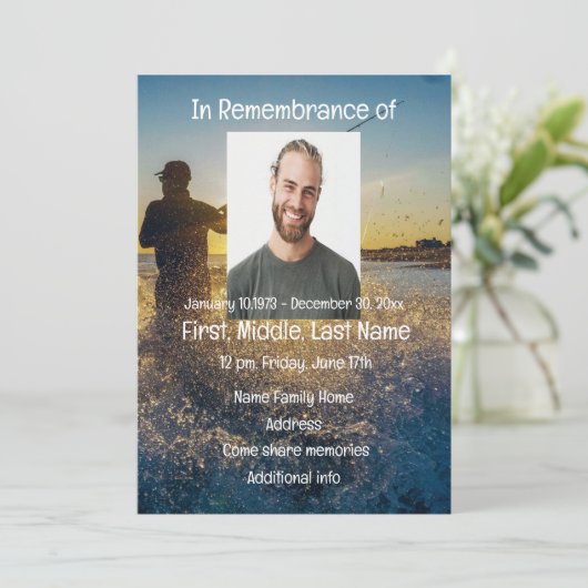 メモリアルポケットカード海フライ釣り漁師 招待状 (スタンド正面)