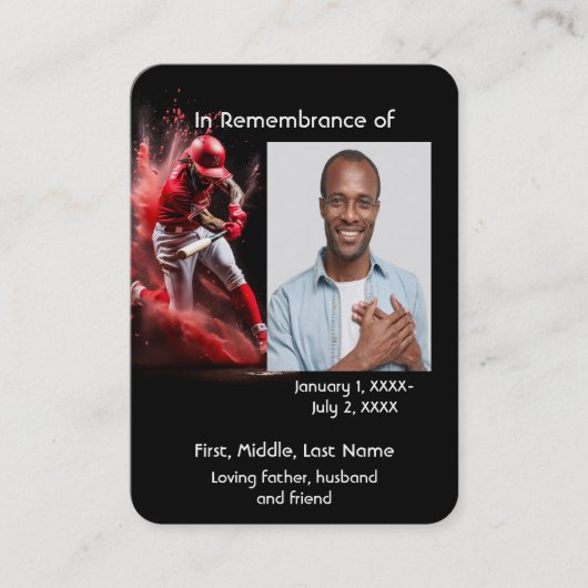 メモリアルポケットカード野球ソフトボールゲーム 名刺 (正面)