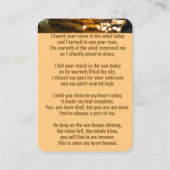 メモリアルポケットカード金ゴールドパンニングパンナー 名刺 (裏面)