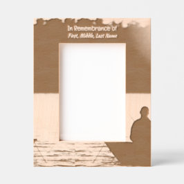 メモリアルポケットカード魚釣り漁師 レーザー彫刻フレーム