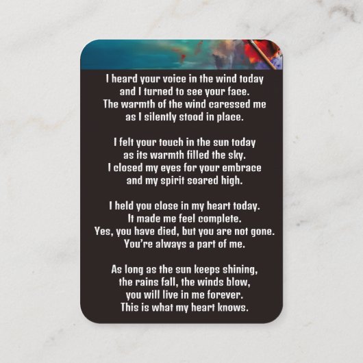 メモリアルポケットカー絵を描ドの画家の芸術 名刺 (裏面)