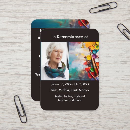 メモリアルポケットカー絵を描ドの画家の芸術 名刺 (正面/裏面インサイチュ)