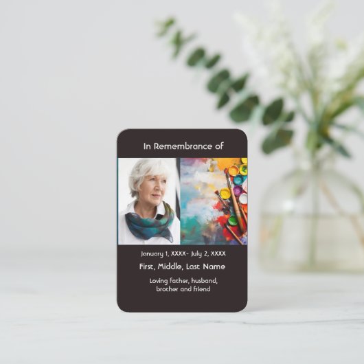 メモリアルポケットカー絵を描ドの画家の芸術 名刺 (スタンド正面)