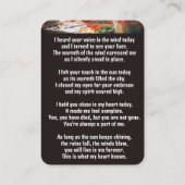 メモリアルポケットカー絵を描ドの画家の芸術 名刺 (裏面)