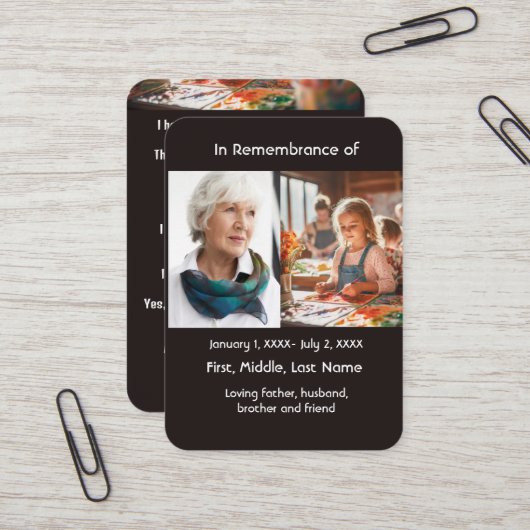 メモリアルポケットカー絵を描ドの画家の芸術 名刺 (正面/裏面インサイチュ)