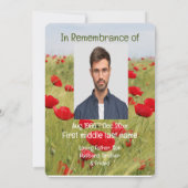 メモリアルポケットキープサケアカポピーの花 招待状 (裏面)