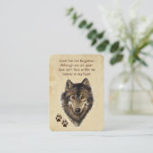 メモリアルポケットキープサケウルフオオカミ動物 名刺 (スタンド正面)