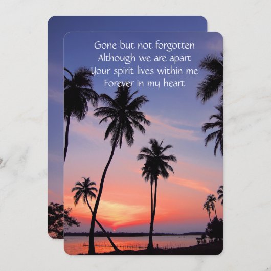 メモリアルポケットキープサセトロピカルビーチパラダイス 招待状 (正面/裏面)