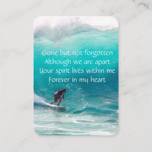 メモリアルポケット記念ウェーブサーファー水 名刺 (裏面)