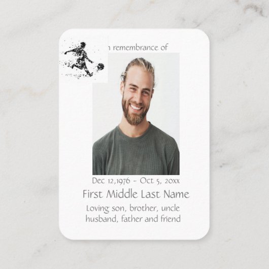 メモリアルポケット記念サッカー選手 名刺 (裏面)