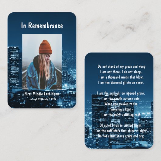 メモリアルポケット記念シティライトナイトスカイ 名刺 (正面/裏面)