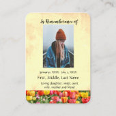 メモリアルポケット記念チューリップガーデンフラワー 名刺 (正面)