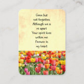 メモリアルポケット記念チューリップガーデンフラワー 名刺 (裏面)