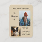 メモリアルポケット記念パピロン犬 名刺 (正面)