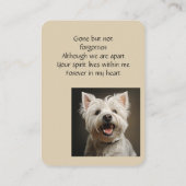 メモリアルポケット記念ポケットウェストハイランドドッグ 名刺 (裏面)