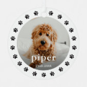 メモリアルポープリント2フォトペットクリスマス メタルオーナメント (正面)