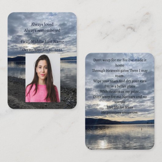 メモリアルメモブレンスレイク夕べサンセット 名刺 (正面/裏面)