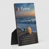 メモリアルメモリアルトリビュート名前をカスタムするビーチ フォトプラーク (側面)